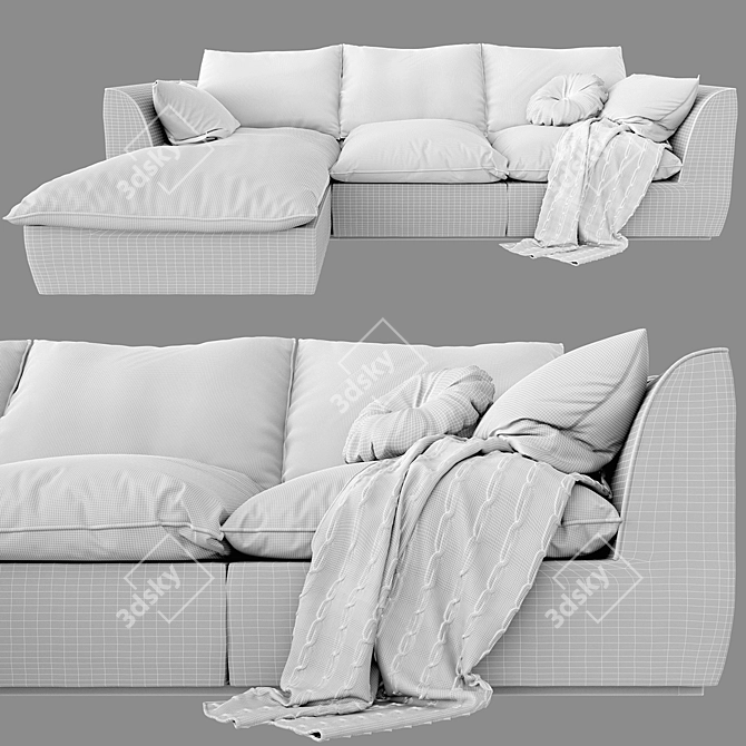 MABAY Vosart Corner Sofa Bed 3D model image 3