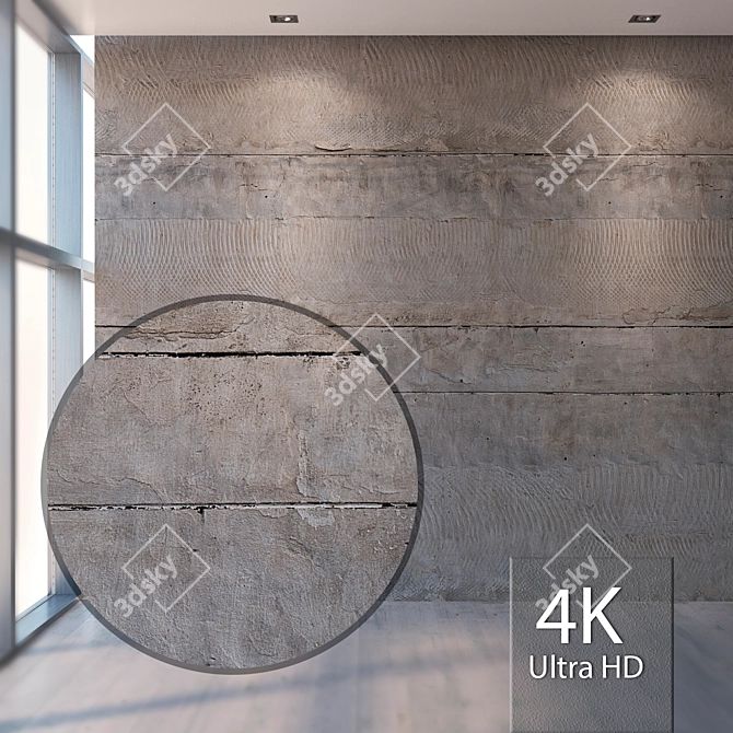 Seamless Concrete Wall Texture - High Resolution 3D model image 1