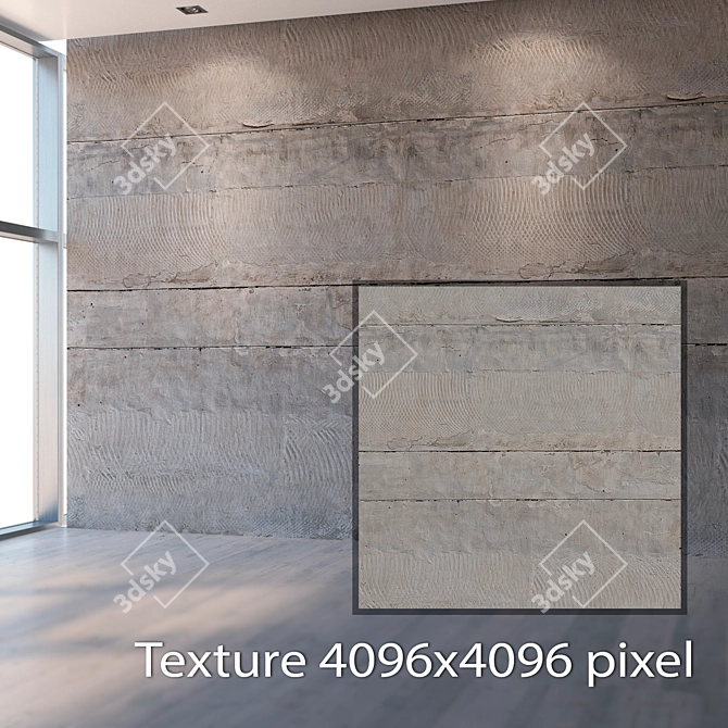 Seamless Concrete Wall Texture - High Resolution 3D model image 2