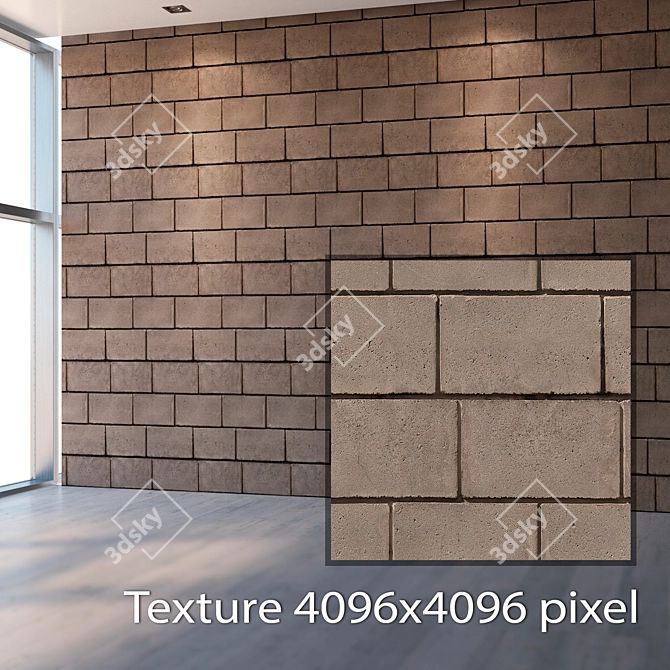 Seamless Masonry Texture 3D model image 2