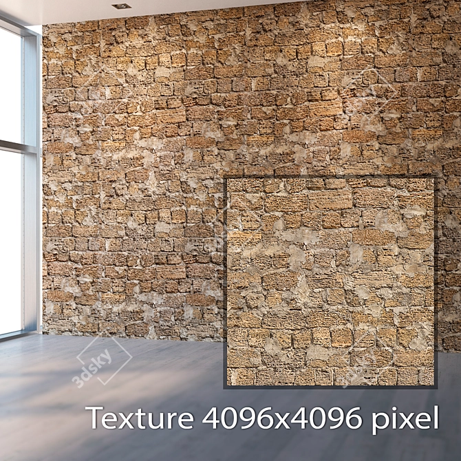 Seamless High-Resolution Masonry 3D model image 2