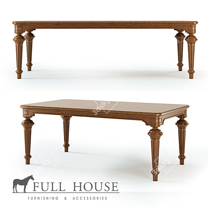 Sliding Full House Dining Table 3D model image 1