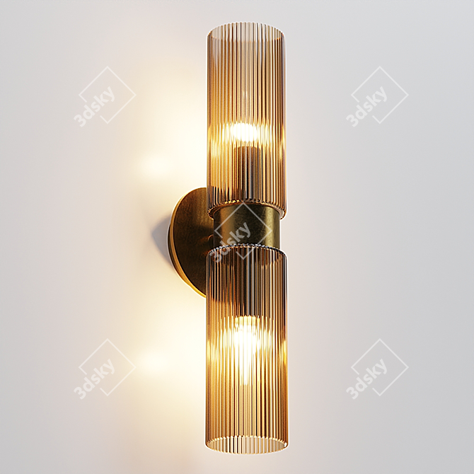 Sophisticated Murano Glass Wall Light 3D model image 1