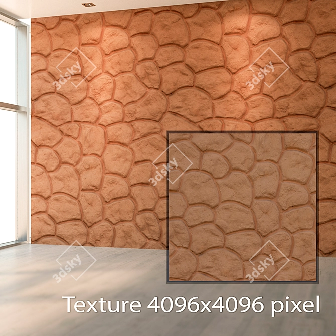 Seamless Decorative Masonry Texture 3D model image 2
