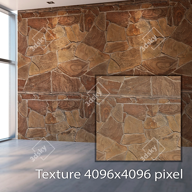 Seamless Stone Texture Set 3D model image 2