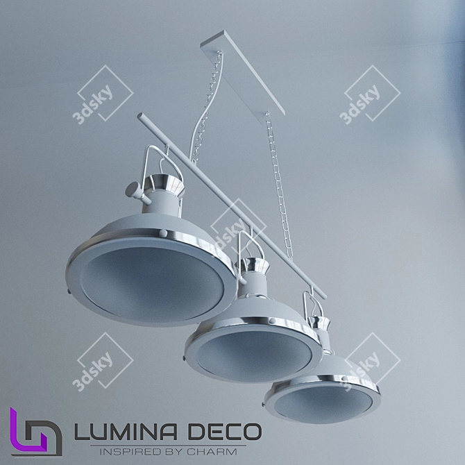 OM White Pendant Lamp - Lumina Deco Bâtore 3D model image 2