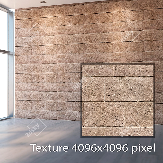 Seamless Stone Blocks - High Resolution Texture 3D model image 2