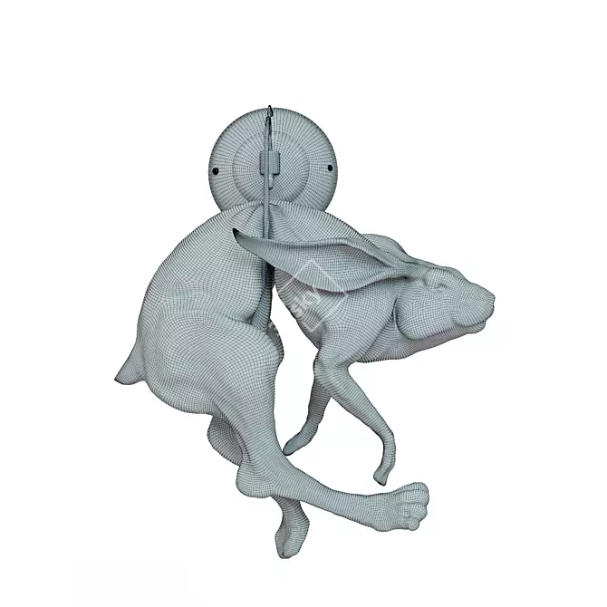 Sculpted Rabbit Wall Decor 3D model image 2