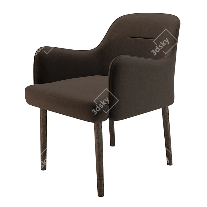 Bastille Charm: Comfortable Armchairs with Refined Upholstery 3D model image 1