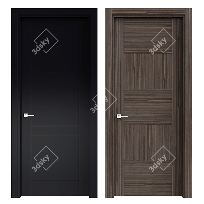 Sleek Modern Interior Doors 3D model image 1