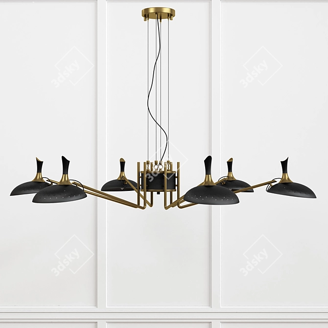 Graceful Glow Crystal Chandelier 3D model image 2