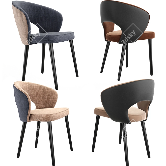 Dartford Open Back Armchair: Modern Elegance for Your Space 3D model image 1