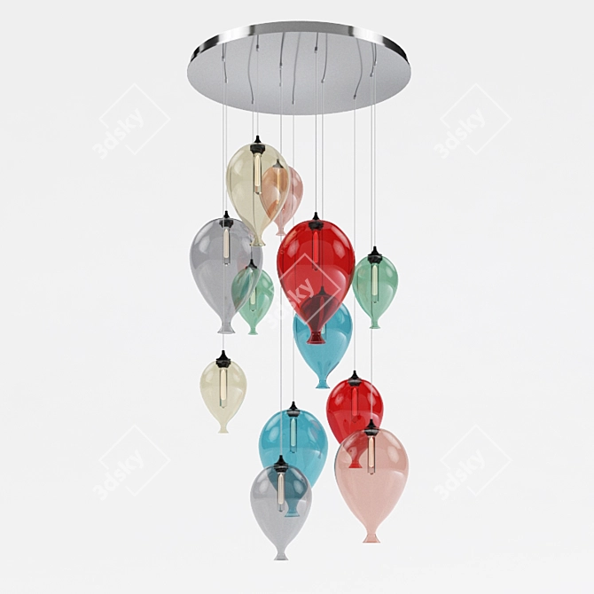 Colorful Clown Pendant Light 3D model image 1