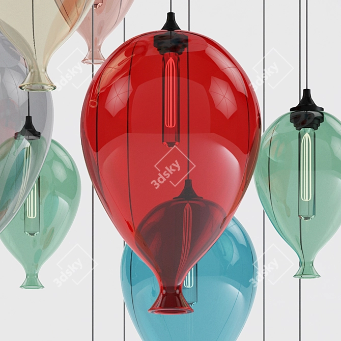 Colorful Clown Pendant Light 3D model image 2