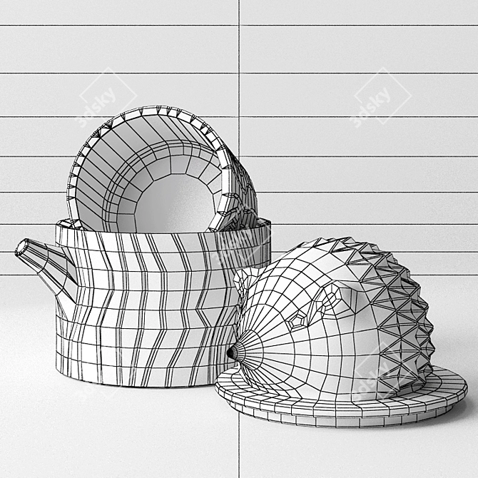 Quirky Hedgehog Mug 3D model image 2