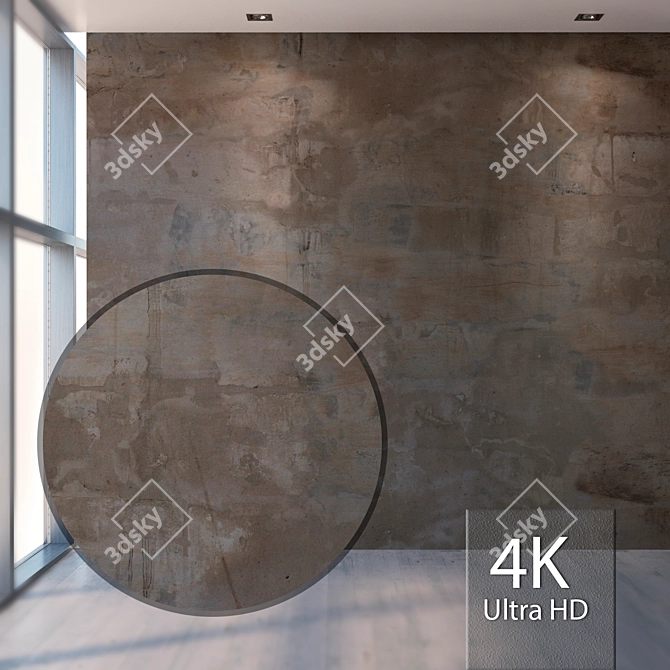 Seamless Concrete Wall Texture 3D model image 1