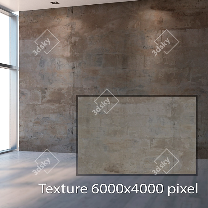 Seamless Concrete Wall Texture 3D model image 2