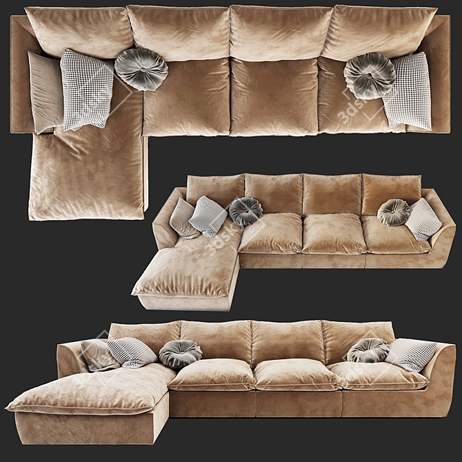 MABAY Vosart 2 - Stylish and Versatile Corner Sofa 3D model image 2