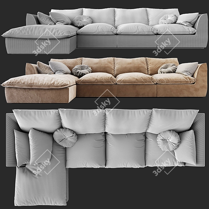 MABAY Vosart 2 - Stylish and Versatile Corner Sofa 3D model image 3