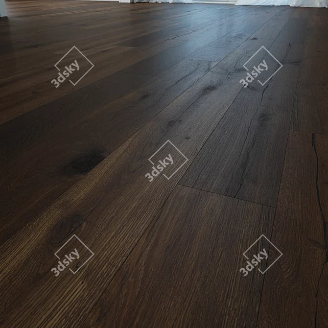 Premium Oak Wood Flooring 3D model image 1