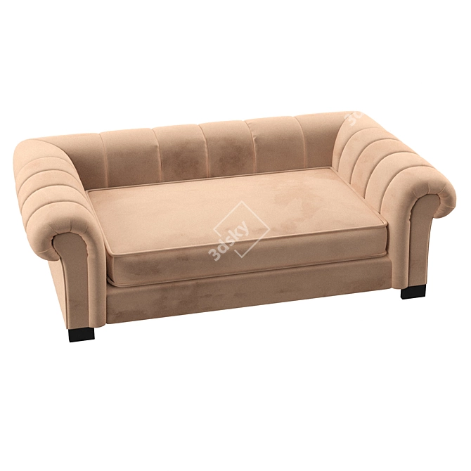 Comfortable Grey Sofa 3D model image 1