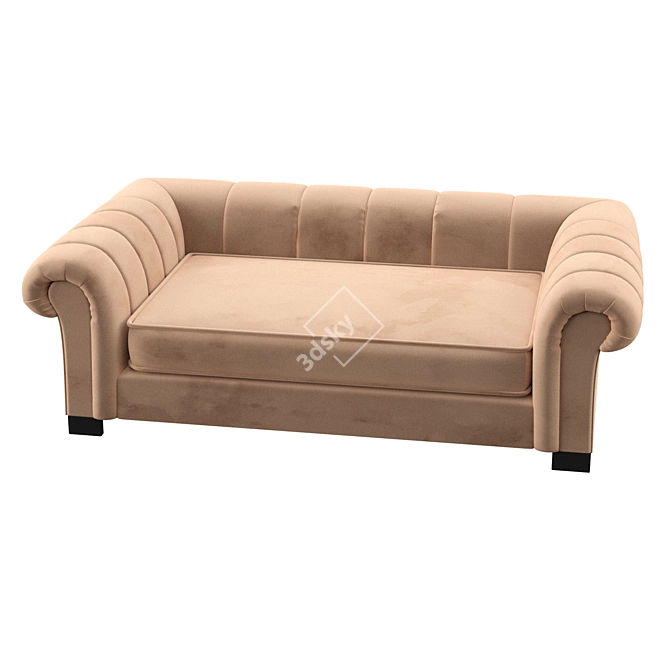 Comfortable Grey Sofa 3D model image 2