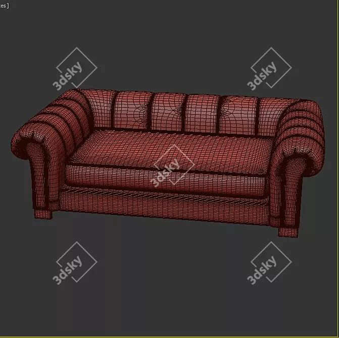 Comfortable Grey Sofa 3D model image 3