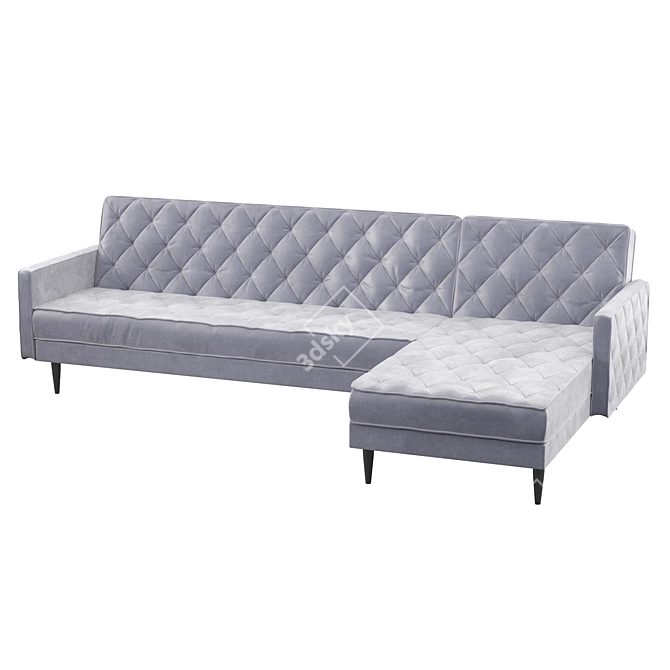 Cozy Modern Velvet Sofa 3D model image 2