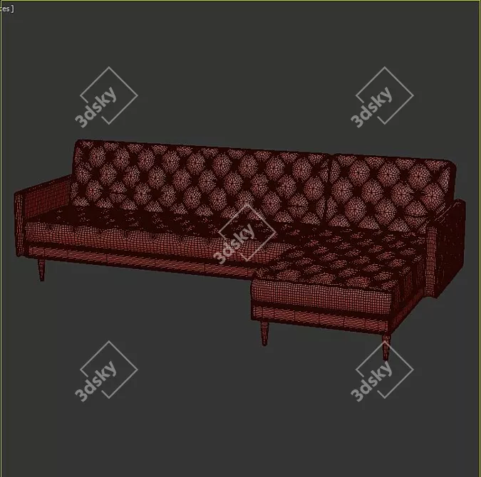 Cozy Modern Velvet Sofa 3D model image 3