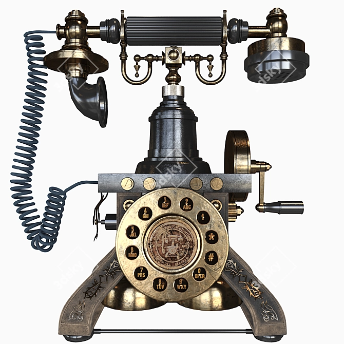 Eiffel Tower Vintage Telephone 3D model image 1