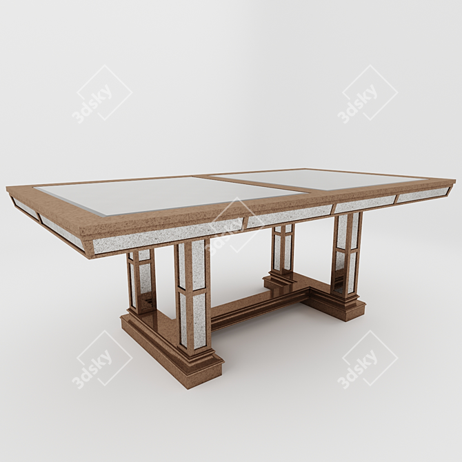 Classic Dining Set: Table & Chairs 3D model image 2