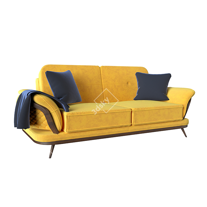 Modern 3D Sofa Model 3D model image 1