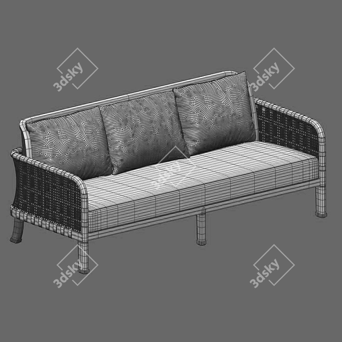 PARK HYATT Rattan Sofa 3D model image 2