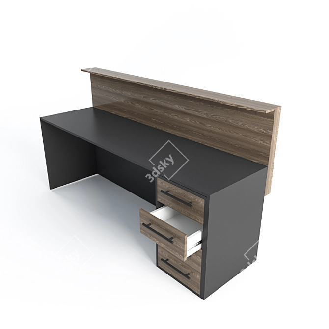 Stylish Loft Desk: Perfect Blend of Functionality and Design 3D model image 3