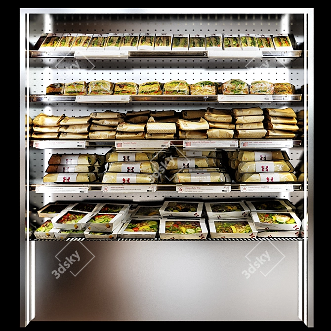 Compact Food Shelving Unit 3D model image 1