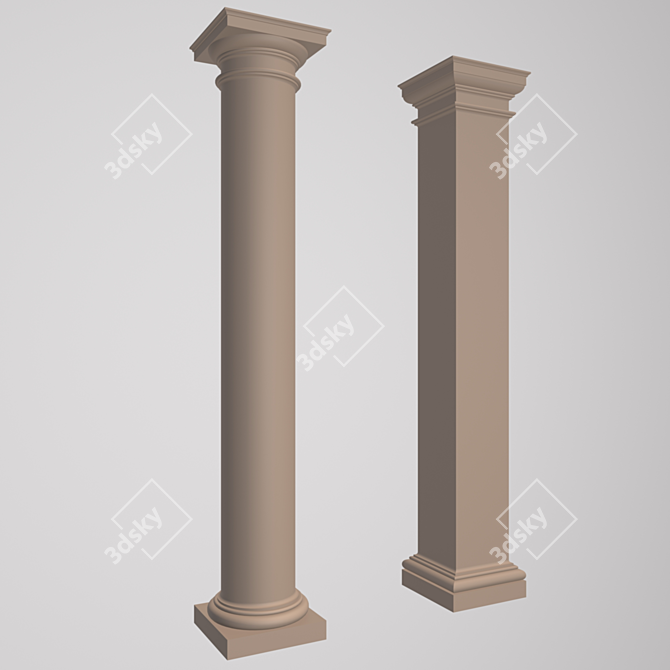 Versatile Architectural Column Kit 3D model image 1