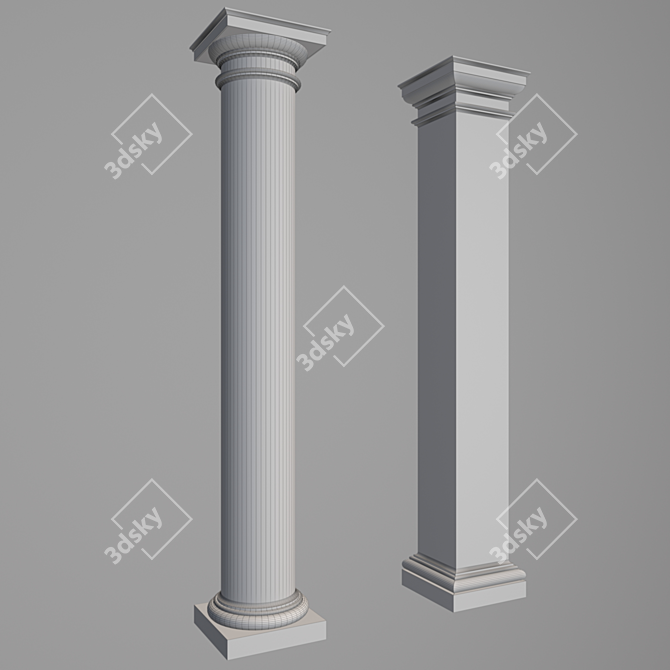 Versatile Architectural Column Kit 3D model image 2