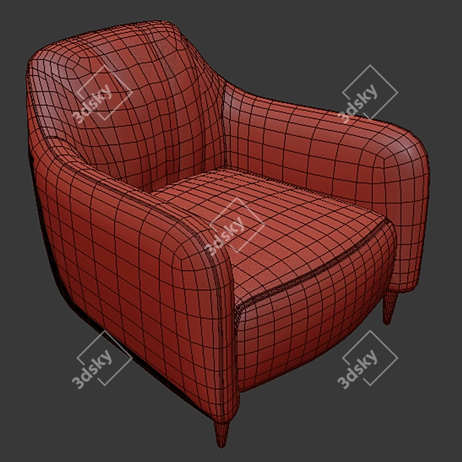 Aqua Harriet Rose Armchair 3D model image 2