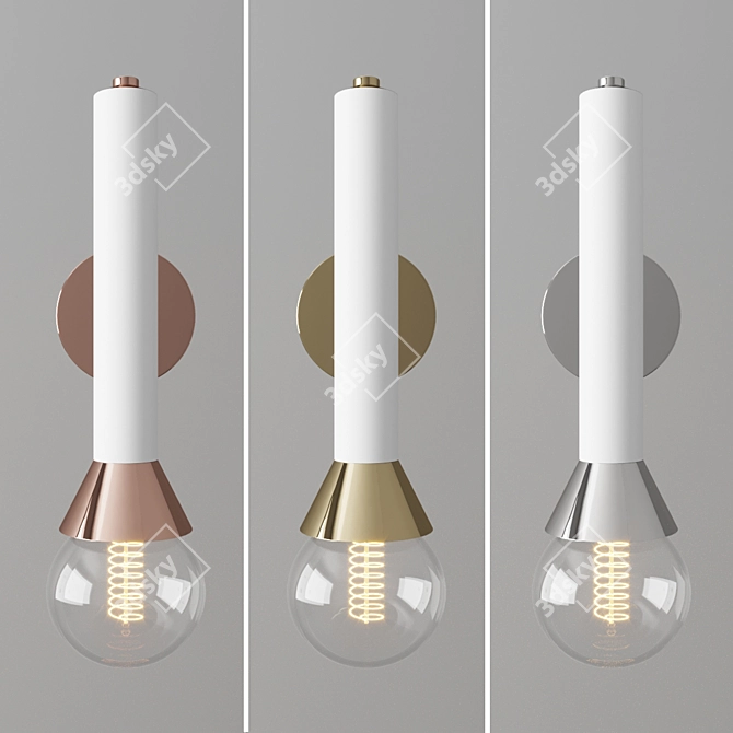 Elegant White Wall Sconce: Mitzi Via 3D model image 1