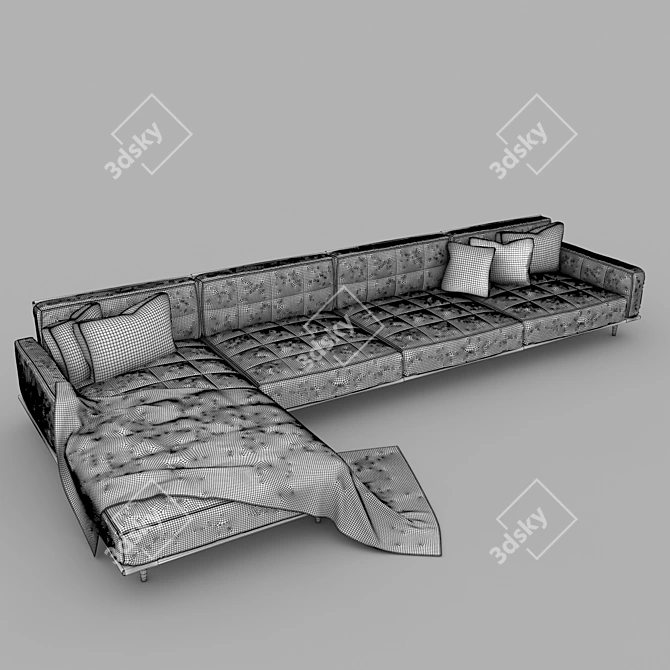 Corona Sofa Seat with FBX File 3D model image 2