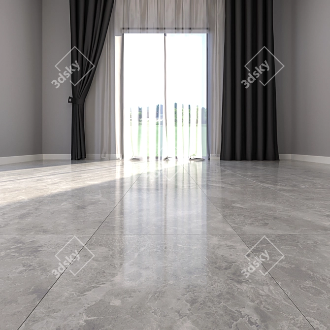 Elegant Marble Floor Tiles 3D model image 2