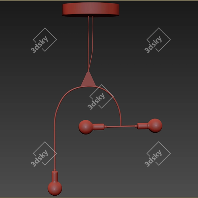 Modern Minimalist Pendant Ceiling Light Set 3D model image 3