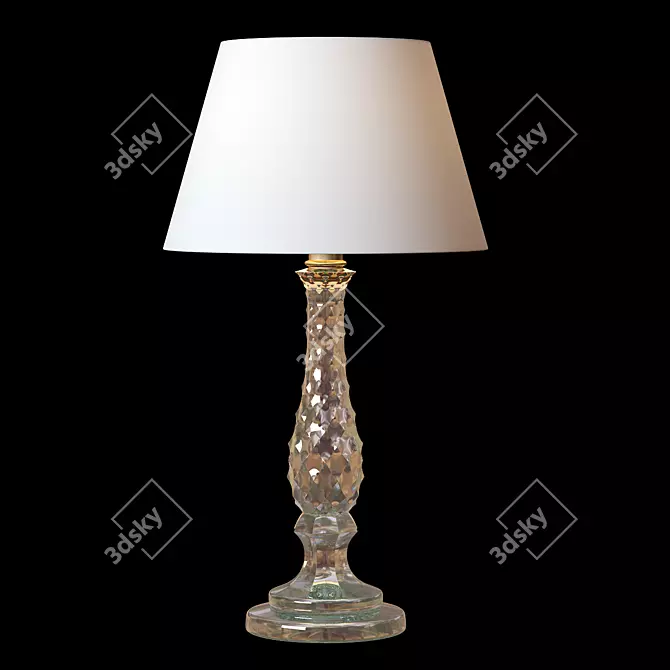 Elegant Murano Crystal Table Lamp 3D model image 1