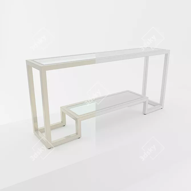 Stylish Glass Shelf Console 3D model image 3