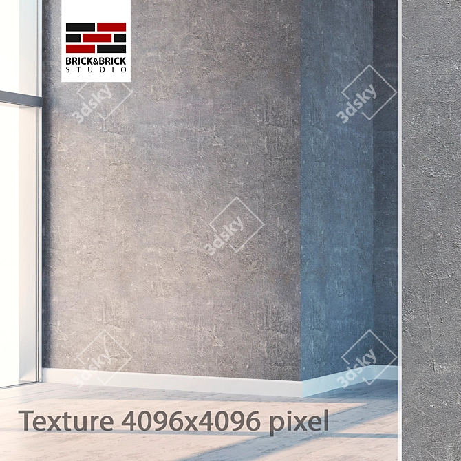 Seamless Plaster with Displacement Map 3D model image 1