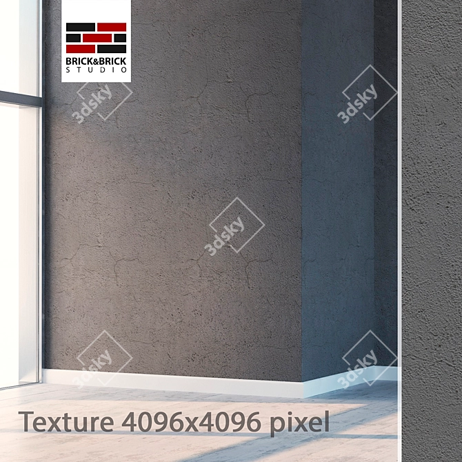 High-Detail Seamless Plaster 3D model image 1