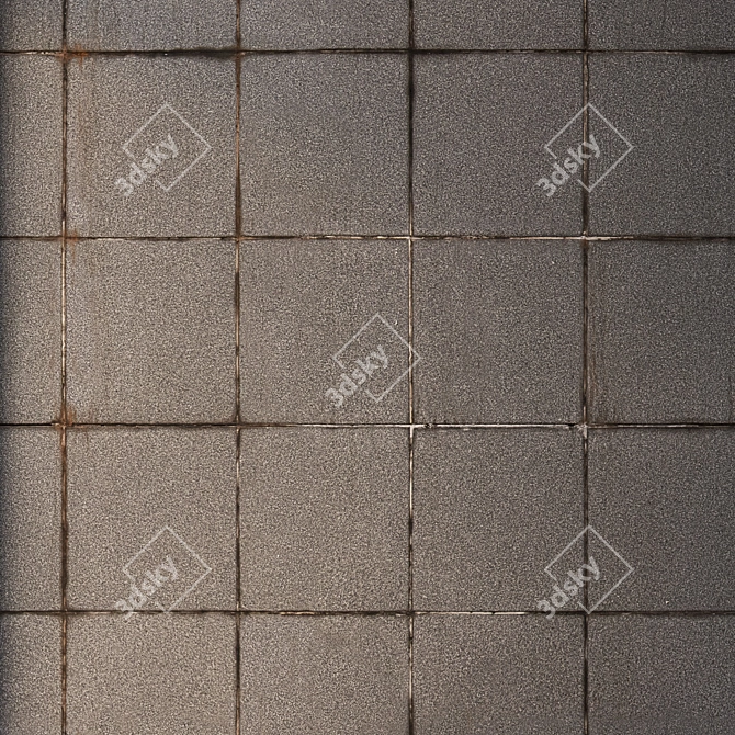 Seamless High-Detail Gray Tile 3D model image 3