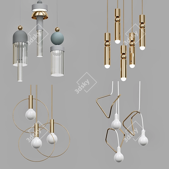 Modern Pendant Lighting Collection 3D model image 1