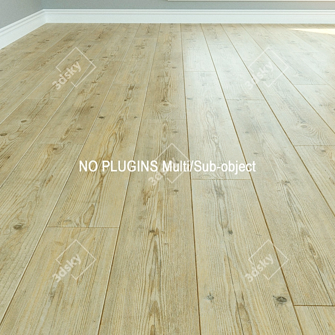 Natural Wood Laminate Flooring 3D model image 1