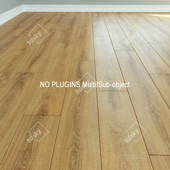 Natural Wood Laminate Parquet 3D model image 1